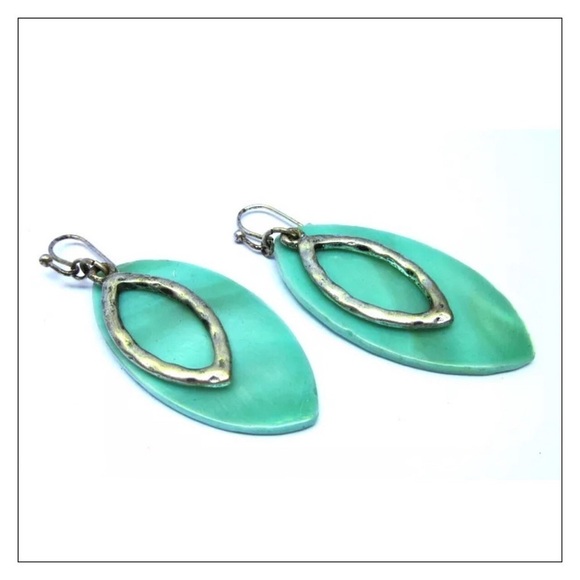 Vintage Mint Abalone Sterling Silver Old Pawn Earrings - Picture 2 of 2